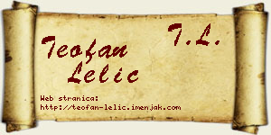 Teofan Lelić vizit kartica